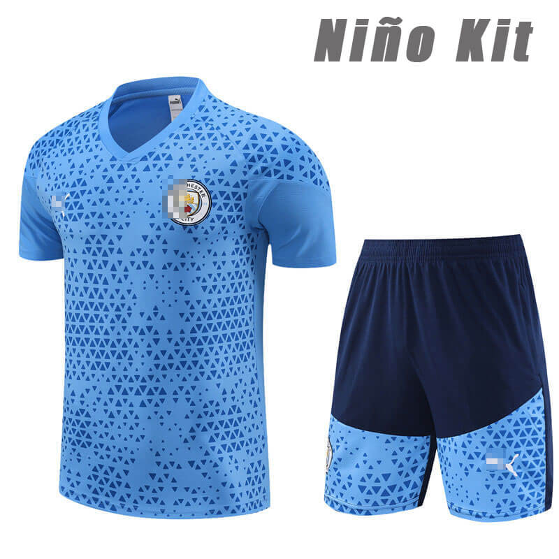 Camiseta de Entrenamiento de Manchester City 2023/2024 Niño Kit Azul Claro